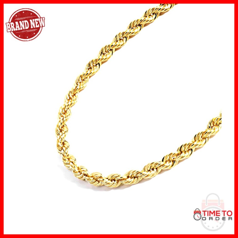 14k Gold Filled Rope Chain Necklace, 18 Inch, 3.8mm Width